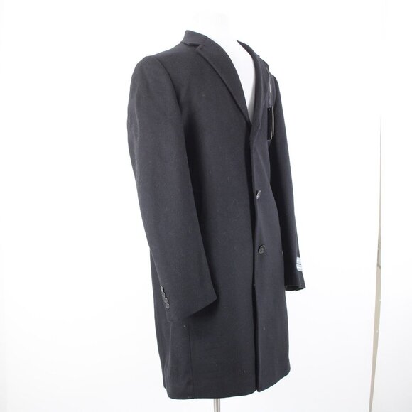 Michael Kors $495 Kavon Sz 42L Black Buttons Lined Wool Nylon Cashmere Coat - Picture 10 of 16